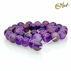 Purple Agate  - 12 mm round beads