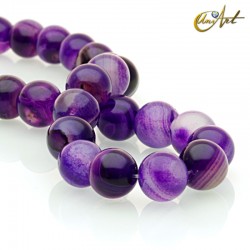 Purple Agate  - 12 mm round beads