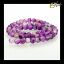 Purple Agate  -6 round beads