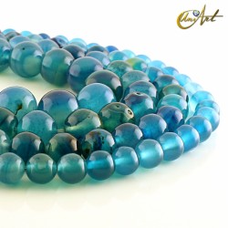Blue agate, strings of beads