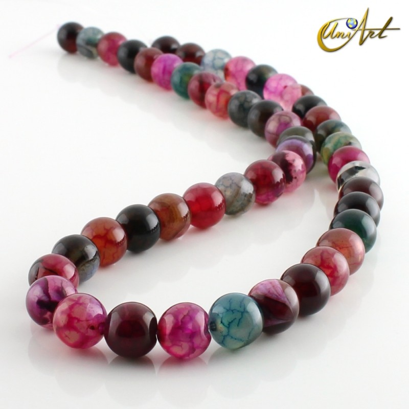 Ágata Dragón - bolas coloridas 8mm