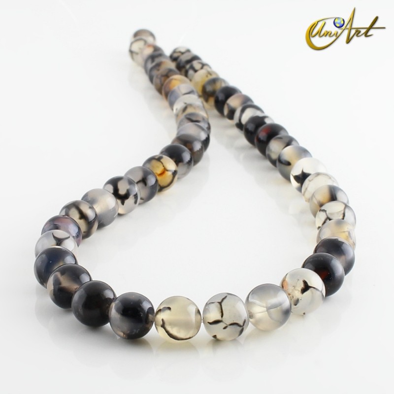 Ágata Dragón gris - bolas 8 mm