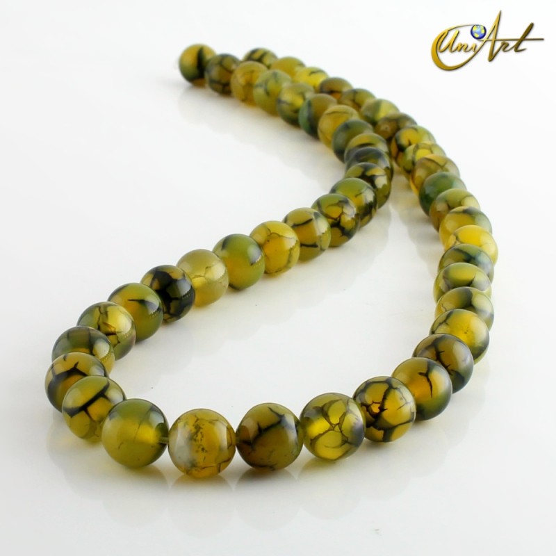 Ágata Dragón Verde - bolas 8 mm