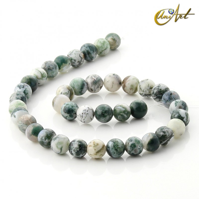 Tiras de Ágata musgosa 10 mm