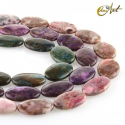 Oval beads of crazy agate