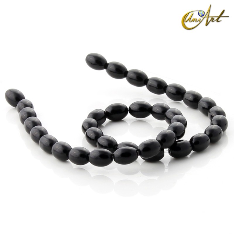 Ónix - cuentas talla aceituna 11 mm