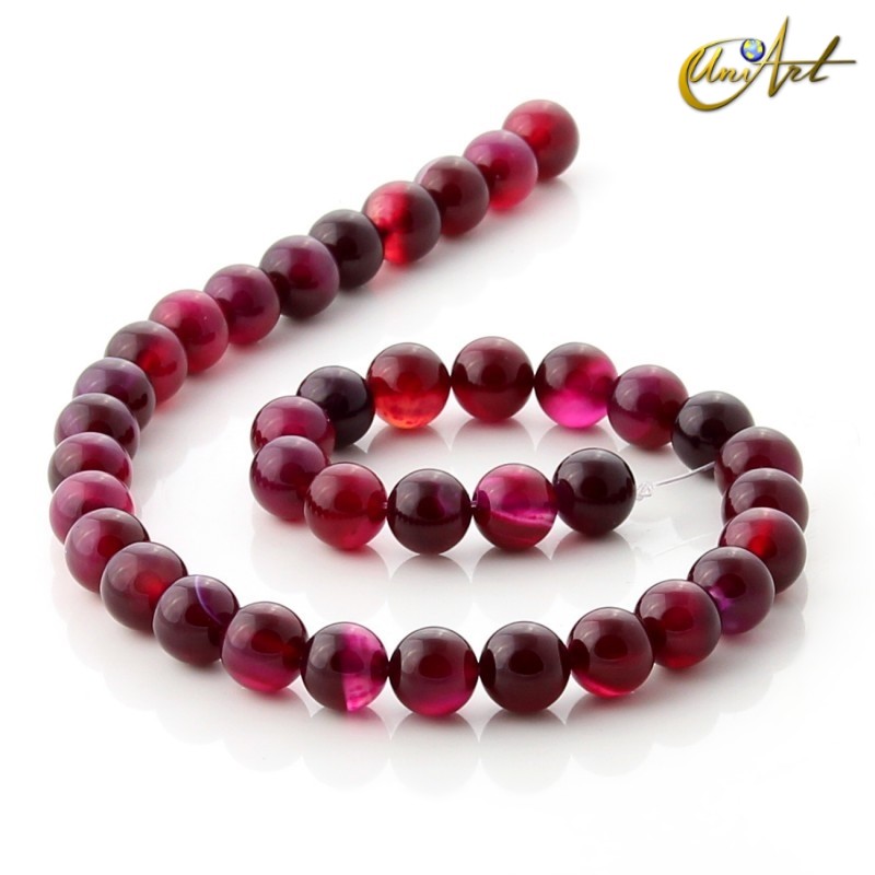 Ágata cereza - cuentas 10 mm