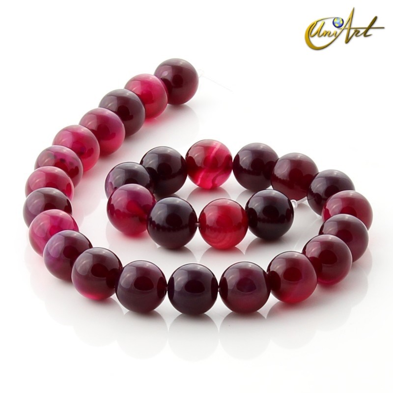 Ágata cereza - cuentas 14 mm