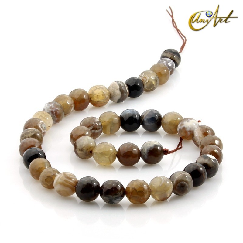 Bolas facetadas de ágata natural 10 mm