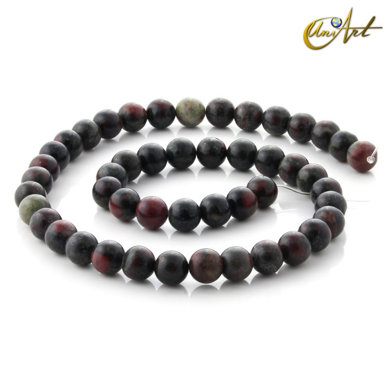 Jaspe Sangre de Dragón - Bolas - 8 mm.