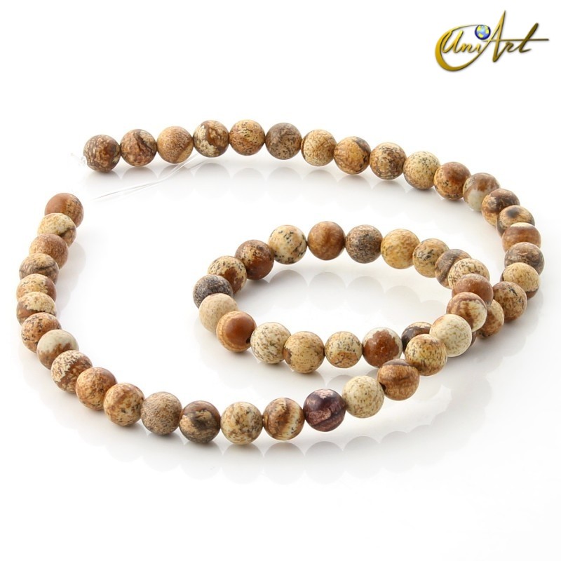 Jaspe paisina - cuentas redondas 6 mm 