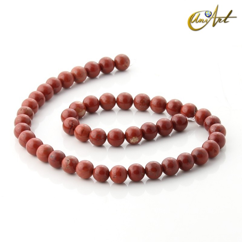 Jaspe rojo en cuentas esféricas 8 mm