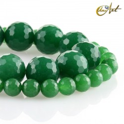 Faceted green jade balls
