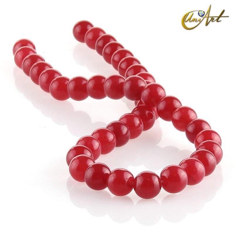 Jade carmín – bolas 10 mm