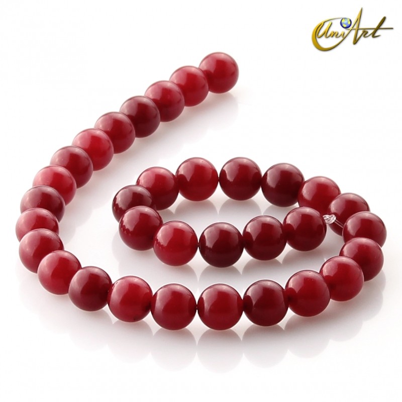 Jade Rubí - tiras de cuentas 12 mm