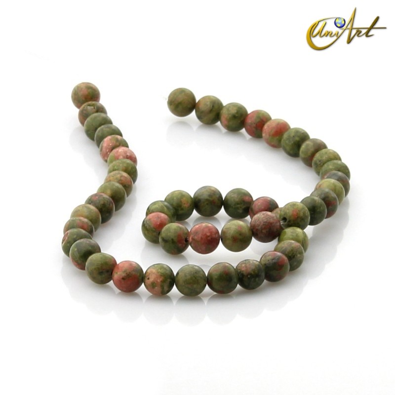 Tiras de cuentas de unakita 8 mm