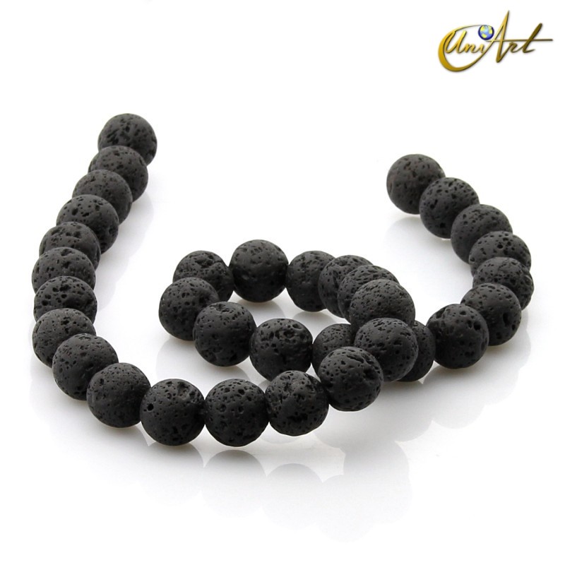 Lava - abalorios de piedra volcánica 12 mm