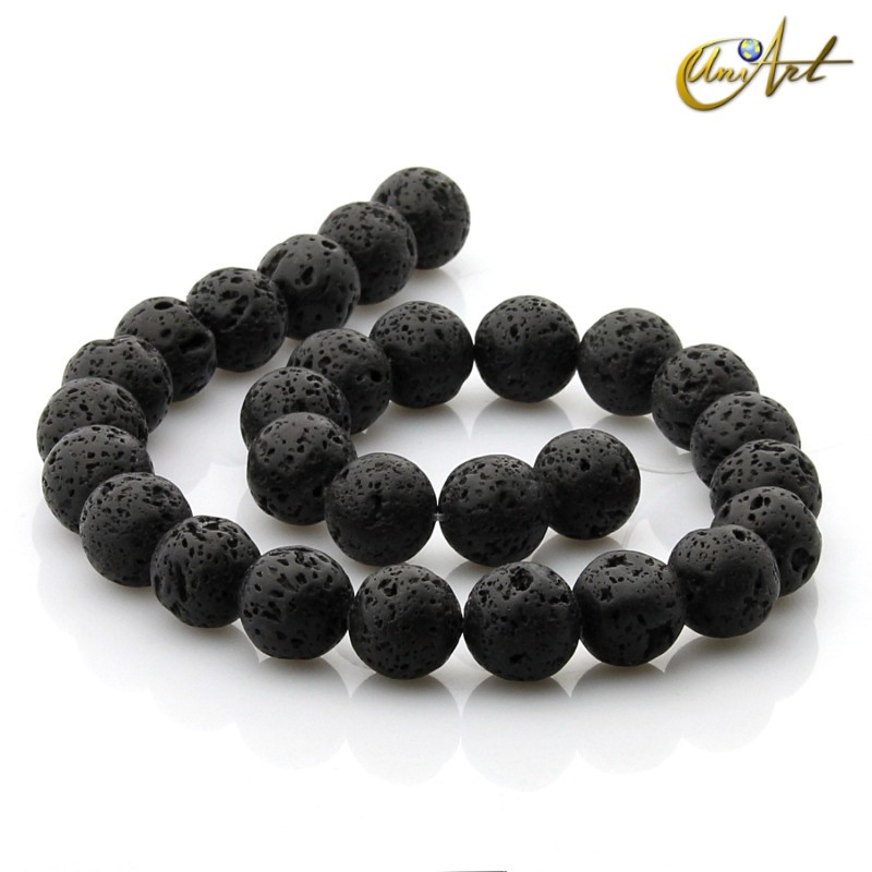 Lava - abalorios de piedra volcánica 14 mm
