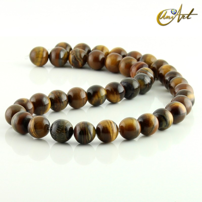 cuentas redondas de ojo de tigre, 10 mm