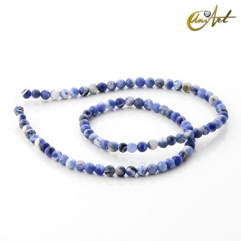 Sodalita en cuentas redondas - 4 mm 