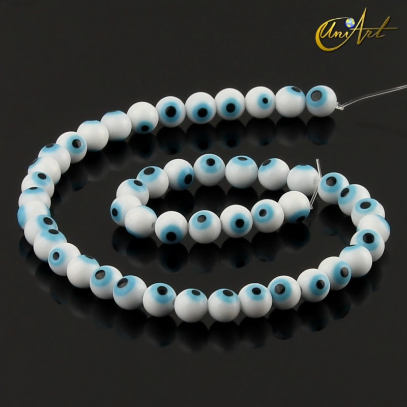 Bolas de Ojo Turco blanco 8 mm