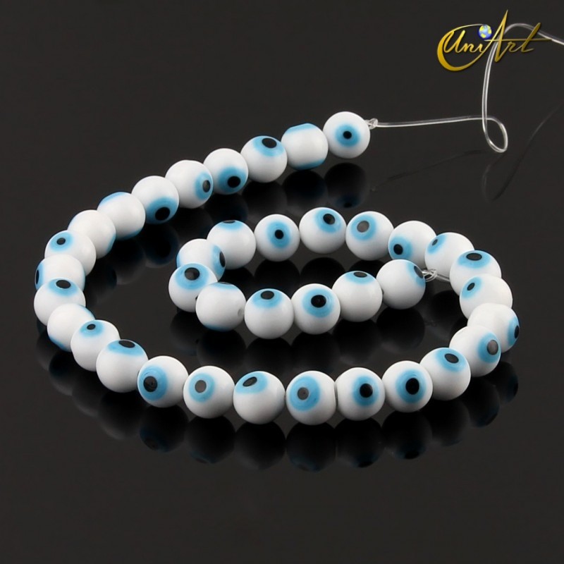 Bolas de Ojo Turco blanco 10 mm