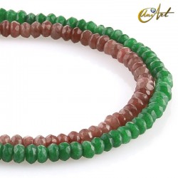 Jade faceted rondelle beads